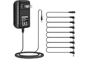 SSLLRETU Guitar Pedal Power Supply Adapter 9V DC 2A with 8 Way Daisy Chain Cables for Guitar Effect Pedal