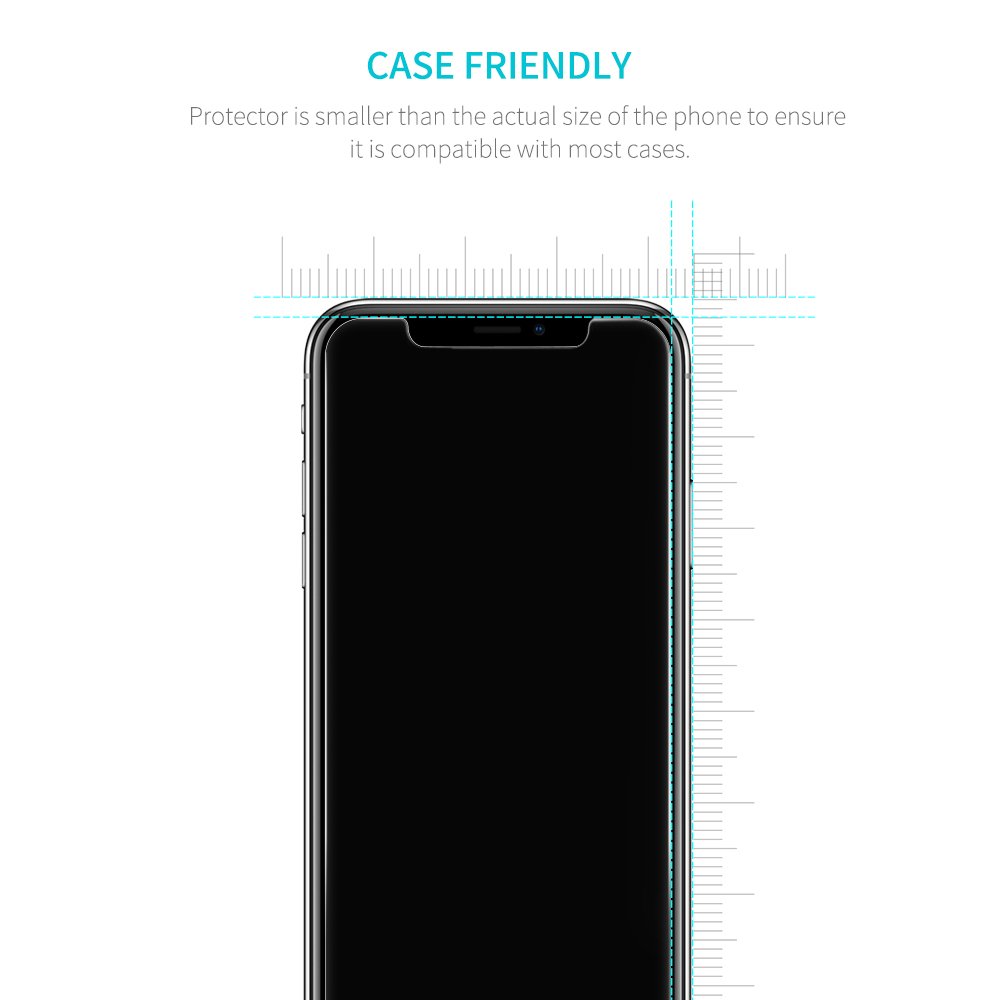 iPhone X Screen Protector, 3 Pack KEEKOON Tempered Glass Protector HD Clear 9H Hardness Full Coverage Film for Apple iPhone X/10