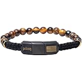 Hero Company Tiger’s Eye Bracelet - American Flag Men’s Beaded Bracelet - Helps Pair Veterans with a Service Dog or Shelter Dog