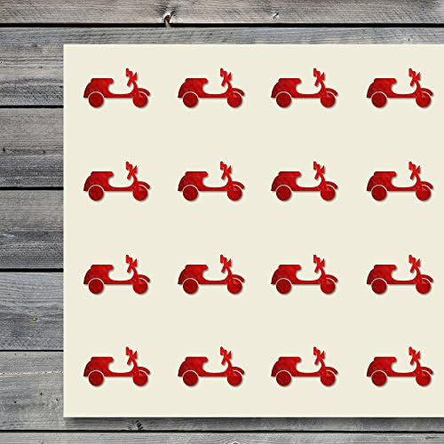 Motor Scooter Vespa Craft Stickers, 30 Stickers at 1.5 Inches, Great Shapes for Scrapbook, Party, Seals, DIY Projects, Item 1814