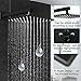 EMBATHER Shower System,Metal Black Shower Set with High Pressure 12 Inch Rainfall Shower Head for Bathroom, Wall Mounrt Square Shower Combo Set(Contain Shower Faucet Rough-in Valve Body and Trim)