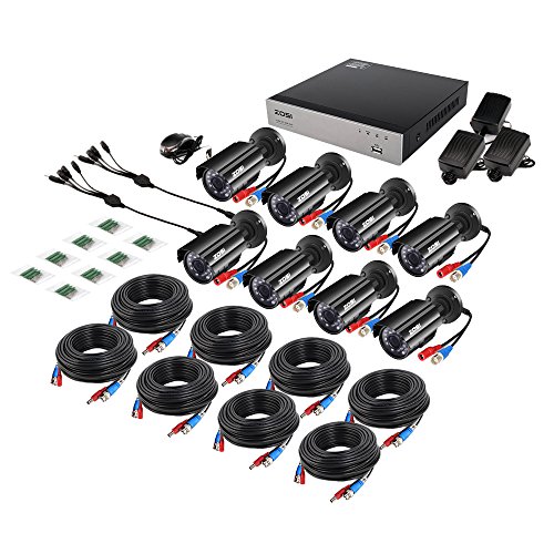 ZOSI 8-Channel FULL 1080P HD-TVI Video Security System CCTV DVR 1TB Hard Drive + 8 Indoor/Outdoor 2.0MP 1920TVL Weatherproof Surveillance Security Camera System, Smartphone, PC Easy Remote Access