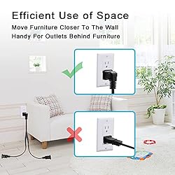 2 Prong Extension Cord 1 to 2 Y Splitter