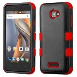 Asmyna Cell Phone Case for Coolpad Catalyst - Natural Black/Red