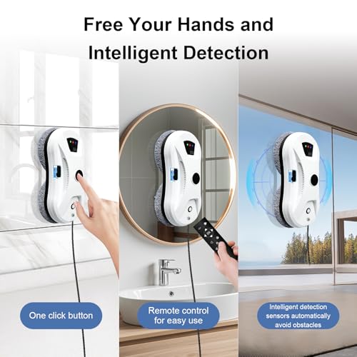 iMESA Window Cleaning Robot with Water Spray, 5600PA Strong Suction Automatic Window Cleaner Robot, Smart Path Planning, Low Noise, Remote Control for All High-Rise Windows, Tiles and Glass