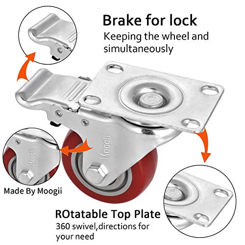 4 Swivel+Casters+Moogiitools+Polyurethane+1500lbs