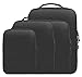 magictodoor Dual Sided Compression Packing Cubes Mesh Travel Luggage Bag for Suitcase Black(XL+M+S)