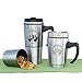 Leakproof Stainless Steel Travel Mug Coffee Cup with Handle 2 in 1 Double wall Coffee Mug 12 oz Removable Extra 6 oz Storage Cup Coffee Tumbler Fits Car Cup Holder Great Cup for Kids