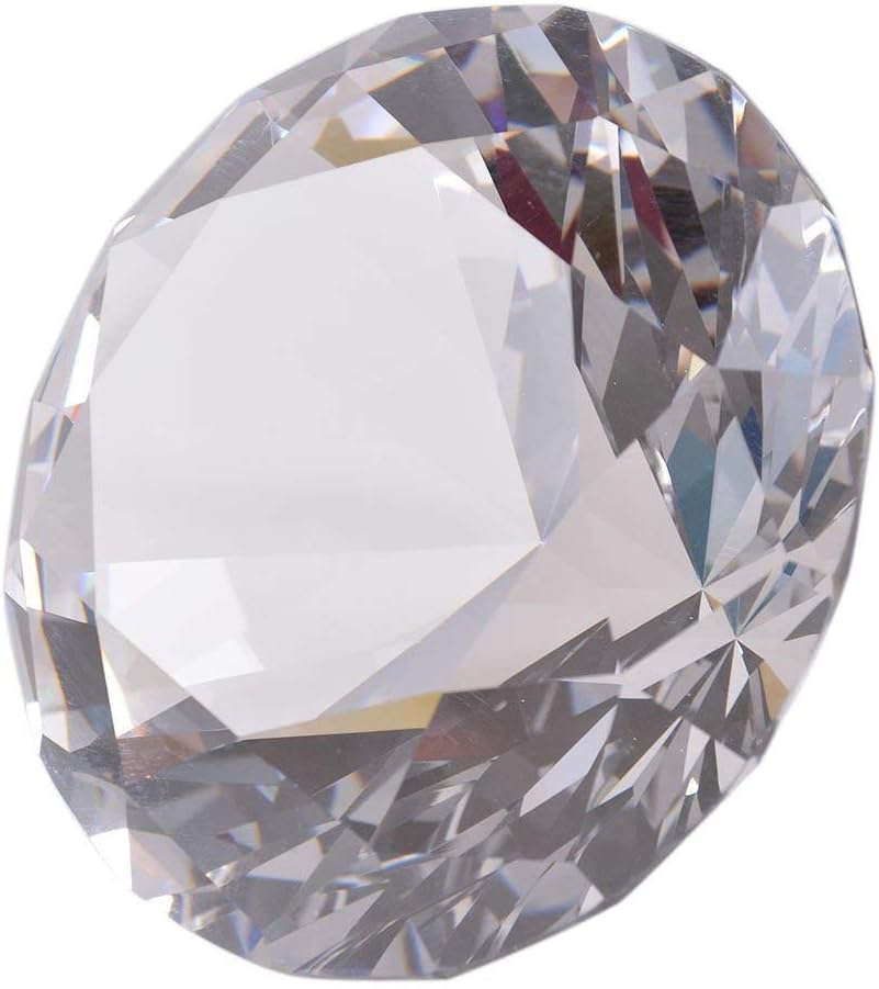 LONGWIN 100mm(3.9") W Crystal Diamond Paperweight Ornament Home Venue Decorations Solid Clear, R.blue