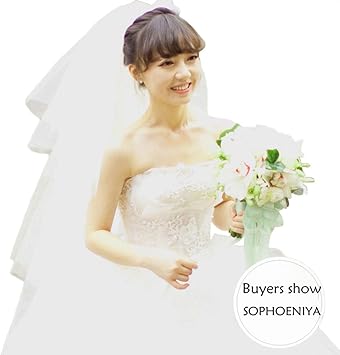 Amazon Co Jp Rouszl花嫁 ベール 女性のウェディングドレスベール四レイヤーチュールリボンエッジのブライダルベールアクセサリー ホーム キッチン