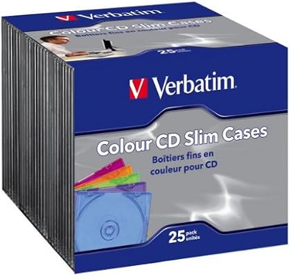 Pack de 25 cajas de plástico delgadas para guardar discos compactos: Amazon.es: Electrónica