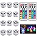 Sxstar 12pcs Submersible LED Lights,Waterproof Underwater Lights,Battery Powered RGB Colour Changing Tea Lights with IR Remote Control for vase, bowls, aquarium and party decoration