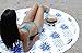 Bonita Beach Collection Round 'Roundie' Beach Towel Thick Terry Cotton with Fringe Tassels - Various Designs & Colors (The Maui (Blue Pineapple))