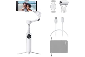 Insta360 Flow 2 Plus AI Tracker Bundle White - Foldable Phone Gimbal, AI Tracking with Any App, Multi-Person Tracking, Built-in Tripod/Selfie Stick, Remote Control, Smartphone Stabilizer, Travel