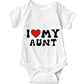 Kreleurs I Love My Auntie Uncle Baby Bodysuit Pregnancy Announcement Newborn Outfits Romper Infant