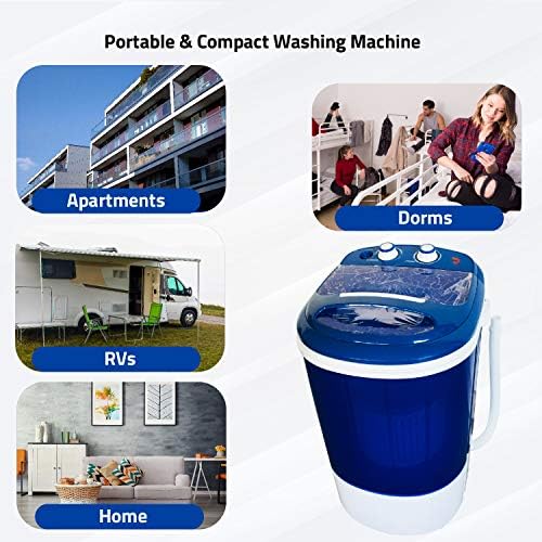 Portable Single Tub Washer And Spin Dryer- The Laundry Alternative- Mini Washing Machine- Portable Clothes Washer And Dryer- Travel Washing Machine- Small Washing Machine For Small Clothes