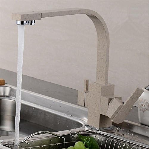HomJo Reverse Osmosis Three Way Sink Mixer 3 way water filter tap Brass Construction Black Tri Flow Kitchen Faucet, 3