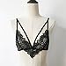 TONSEE Women's Floral Lace Bralette Bustier Crop Top Sheer Triangle Bra (S)