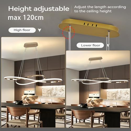 ASJK Modern LED Chandelier Dimmable 54W Colour Temperature 3000K-4000K-5000K Creative Design Suitable for Living Room Dining Room Kitchen Bedroom