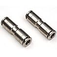 6mm Union Straight Push to connect fittings Stainless Steel Pneumatic Push Connectors,CEKER 6mm x 6mm Tube Quick Connect Fittings Air Line Fittings for 6mm Tube 2Pack
