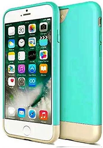 iPhone 7 Plus Case, NCIE(TM) Vibrance Slider Style Hard Protective Case SOFT-Interior Scratch Shockproof Impact Protection Cover for iPhone 7 Plus 5.5 Inch (Turquoise+Champagne Gold)