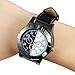 Moonwbak 2in1 Cigarette Lighter Watch,Leather Strap Sports Quartz Watch Coil Lighter, Electric Lighter Wrist with USB Electronic Rechargeable Windproof Flameless Cigar Lighter (Black-Band)