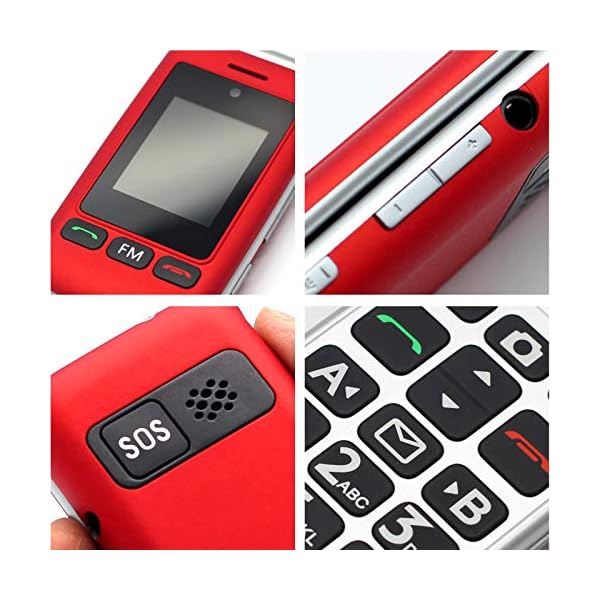 artfone-GSM-Big-Button-Mobile-Phone-for-Elderly-Sim-Free-Unlocked-Dual-Screen-Flip-Phone-Easy-to-Use-Basic-Mobile-Phone-With-24-LCD-Display-SOS-Button-Talking-Numbers-Torch-Loud-SpeakerRed artfone GSM Big Button Mobile Phone for Elderly, Sim Free Unlocked Dual Screen Flip Phone, Easy to Use Basic Mobile…