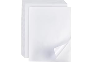 LuckyGuard 30 Sheets Full Sheet Label Sticker Paper, 8.5" x 11" White Blank Printable Sticker Paper for Laser Inkjet Printer, Matte Full Sheet Label Paper Self Adhesive Sticker Sheets