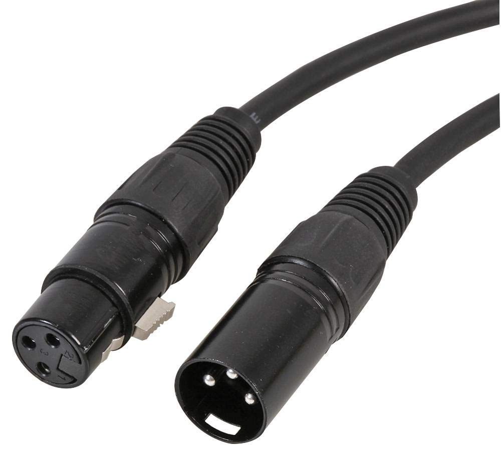 Pulse PLS00590 3-Pin XLR Plug to Socket Patch Lead, 5m, Black