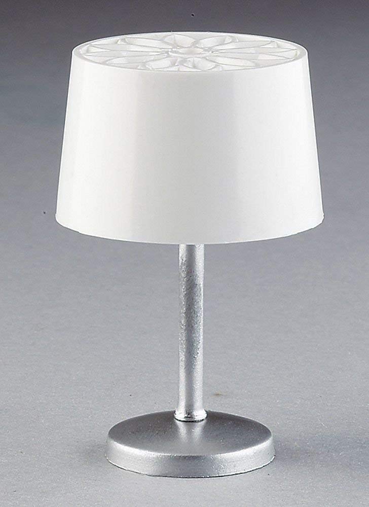 Rulke Rulke010429 Table Lamp with Silver Metal Foot and White Shade