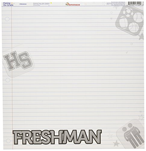Reminisce Making The Grade 12 by 12-Inch Double Sided Scrapbook Paper, Freshman