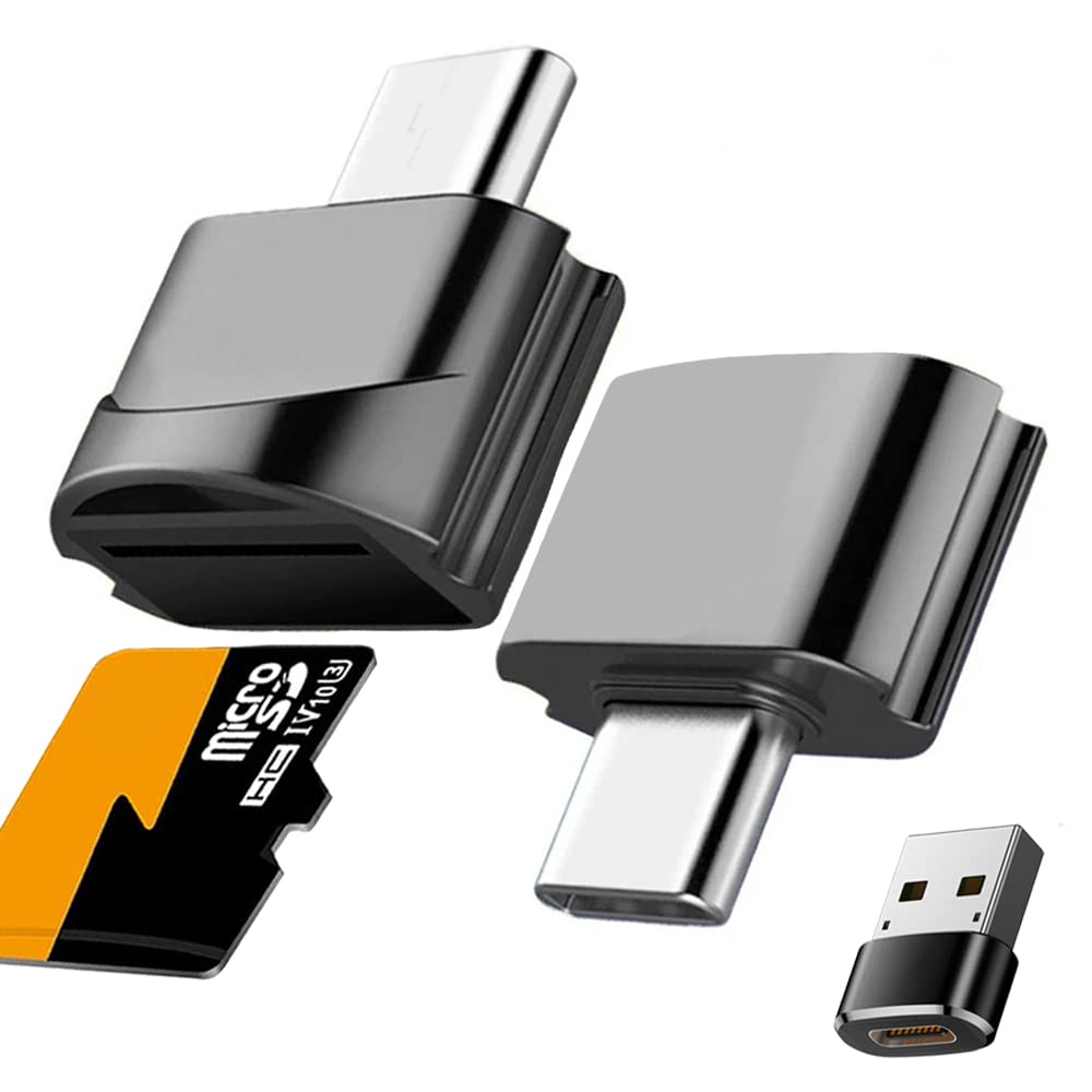 Photo 1 of DKARDU USB C to Micro SD TF Card Reader, Type C to Micro SD OTG Smart Memory Reader Adapter Compatible for Mac for iPad Pro for Samsuang for Android Phone, with Type C to USB Adapter (2Pcs)