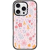 CASETiFY Impact Case for iPhone 16 Pro [Slim / 8.2 ft. 4X Military Grade Drop Protection/Wireless Charging Compatible] - Maddie's Florals - Clear Black