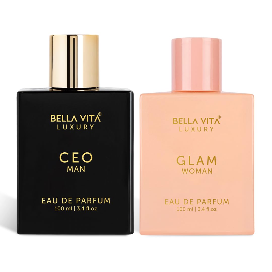 CEO MAN & GLAM Fragrance Duo | Eau de Parfum Set for Men & Women (3.3 Fl.oz Each) | Long-Lasting, Vegan, Cruelty-Free Perfumes with Premium European Oils | Gift for Birthdays & Anniversaries
