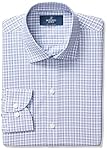 Buttoned Down Men's Slim Fit Spread-Collar Non-Iron Dress Shirt, Blue/Purple/Pink Check, 17.5" Neck 36" Sleeve
