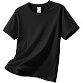 PATPAT Boys Plain Basic Tees 5-16 Years Cotton Solid Short Sleeve Crewneck T Shirts Teen Boys Summer Clothes