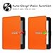 OMOTON Kindle Paperwhite Case Cover - The Thinnest Lightest PU Leather Smart Cover Kindle Paperwhite fits All Paperwhite Generations Prior to 2018 (Will not fit All Paperwhite 10th Gen), Orange