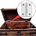 Hicarer 60 Pieces Small Hinges Retro Decorative Mini Hinges and 300 Pieces 7 mm Micro Tiny Screws with Storage Box for Dollhouse Door Cabinet Crafts Wooden Jewelry Box Outdoor Decor, 2 Sizes (Silver)