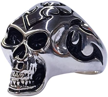 Skull Ring Stainless Steel - Biker, Rocker, SOA, Gothic Skull Ring for Men Tribal Size 9, 11, 13 (9)
