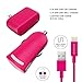 Apple MFI Certified Home Charger Adapter and Lightning Cable with Car Charger - 2.4 Amp Charger Kit with Rapid Charge Apple Lightning to USB Cable for iPhone iPad iPod - Pink