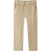 Mud Kingdom Little Boys Chino Pants Cotton Plain School Uniform Pull On Flat Front Relaxed Skinny Khaki 5T