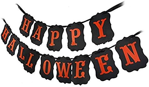 Errollina Happy Halloween Banner Hallowmas Party Decorations Festival Home Party Supplies Door Cover Garden Decor Photo Props Hanging Accessory