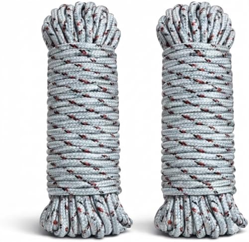 Kit 2 Cordas Varal Multiuso 20m Cada Nylon Alta Resistencia Para Camping Amarracao Escalada Corda Textil