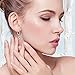 YFN Sterling Silver Created Round Cz Birthstone Drop Dangle Leverback Earrings for Women(White Cz Earrings)