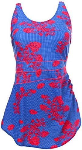 SYBKNSTW Plus Size Swimsuit Women One Piece Swimsuit Print Bathing Suit Sexy Unilateral Folds Swimwear Light Blue 5XL