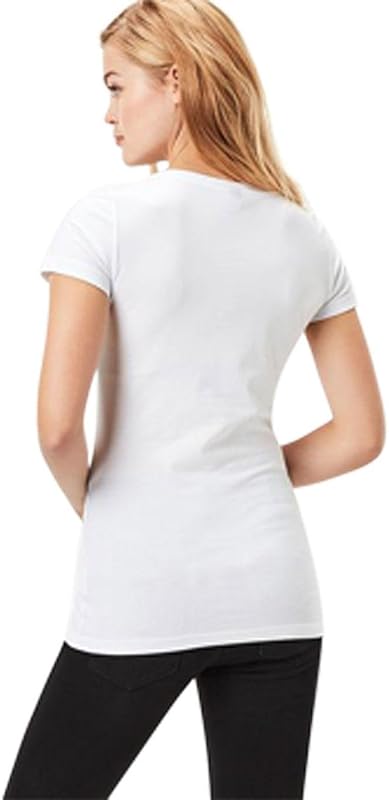 Donna Base V-Neck Cap Top, Bianco (white D07211-3310-110), L