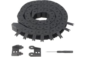 Yeebyee 1Meter/39.4Inch Drag Chain Cable Carrier 15x20mm Open Type R28 Cable Chain Wire for 3D Printer and CNC Machines Comes with a Pair End Connectors,1pcs Screwdriver Tool