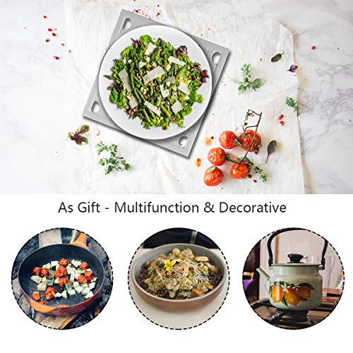 Square Cast Iron Trivet Gray Metal Trivets for Kitchen Dining