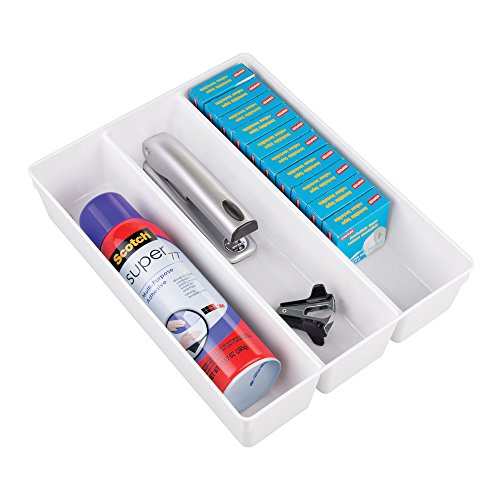 InterDesign Linus Grand Utensil Organizer for Flatware, Spatulas, Gadgets - 13.7" x 10.5" x 3", White