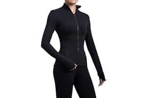 SIS QUEEN Women's Workout Jackets Slim Fit Athletic Track Tops with Pockets Thumb Holes Full Zip Up Lightweight Sportswear